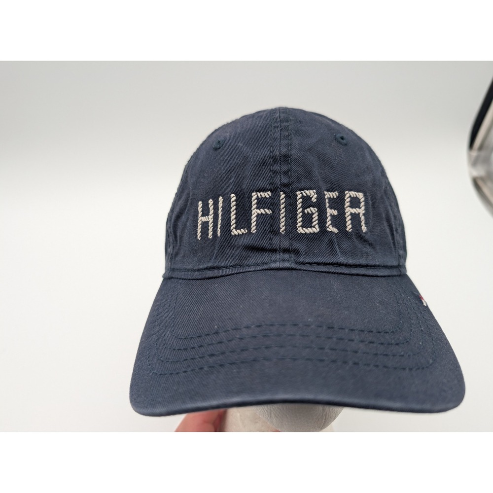 Tommy Hilfiger Mens Navy Blue Cotton Baseball Cap Hat Adjustable One Size